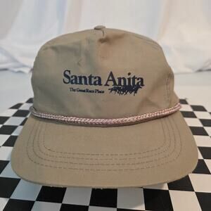 Vintage Sportcap‎ Santa Anita The Great Race Place Rope Hat Khaki OSFA